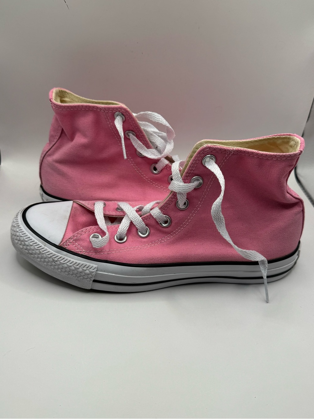 Converse Pink and White Classic High-Top Sneakers - Picture 2 of 5